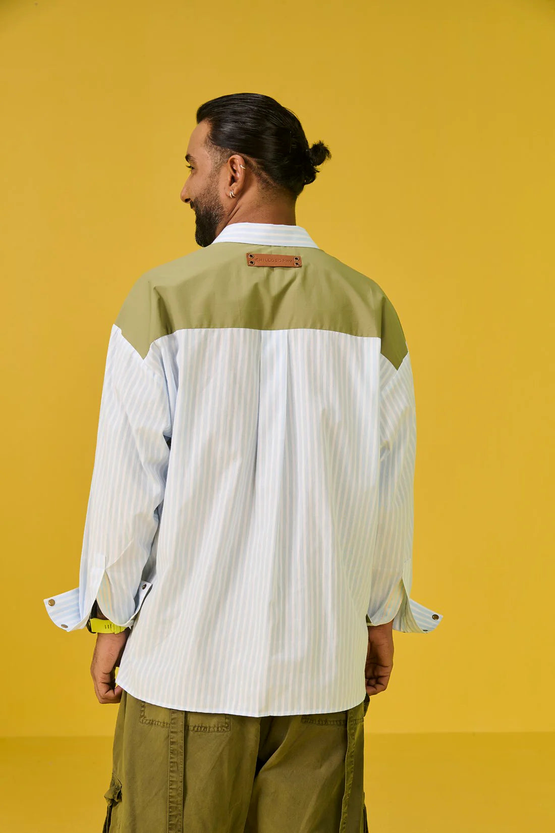 ZING (Blue & White Stripes with Military Green)