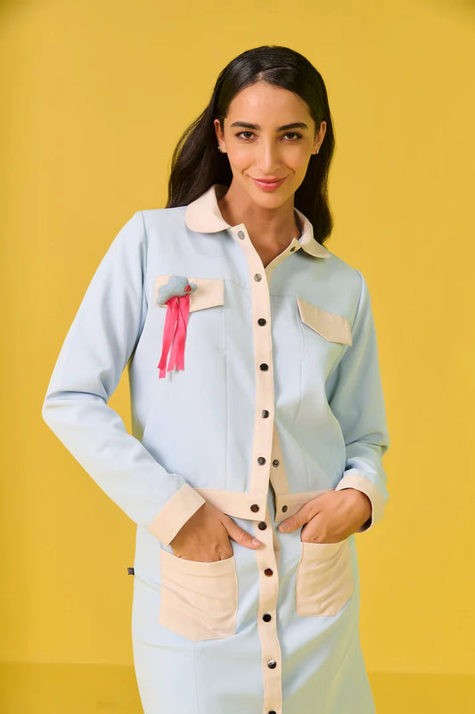 EDNA (Powder Blue & Beige)