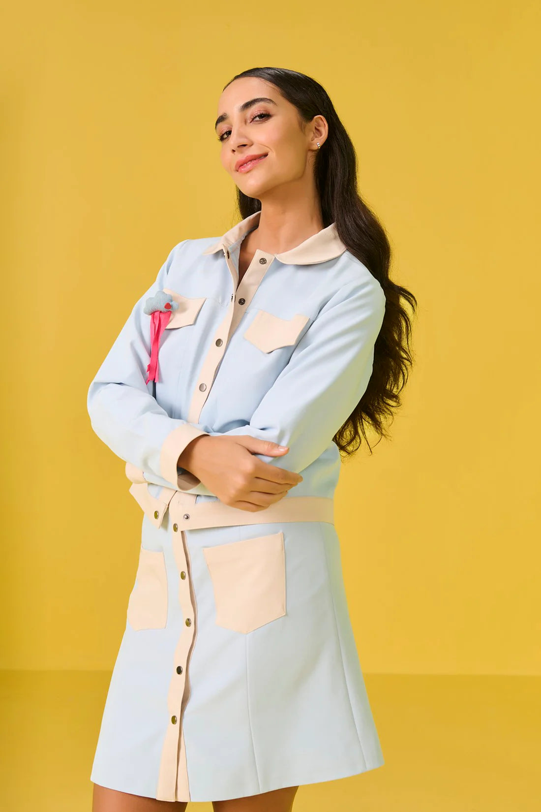 EDNA (Powder Blue & Beige)