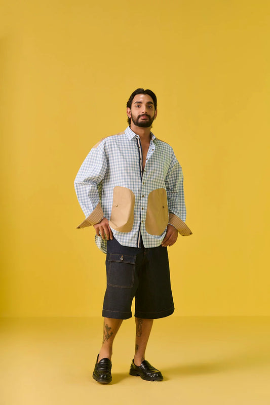 ZING (Blue and White Checks with Khaki)