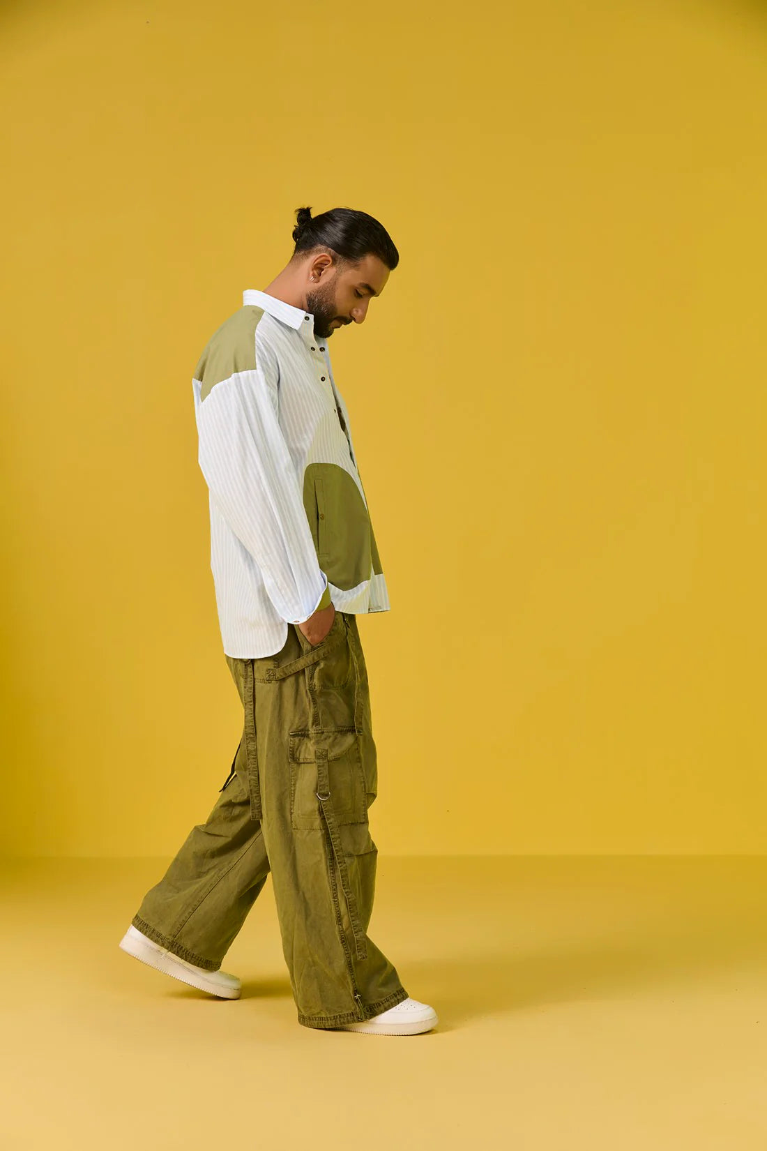 ZING (Blue & White Stripes with Military Green)